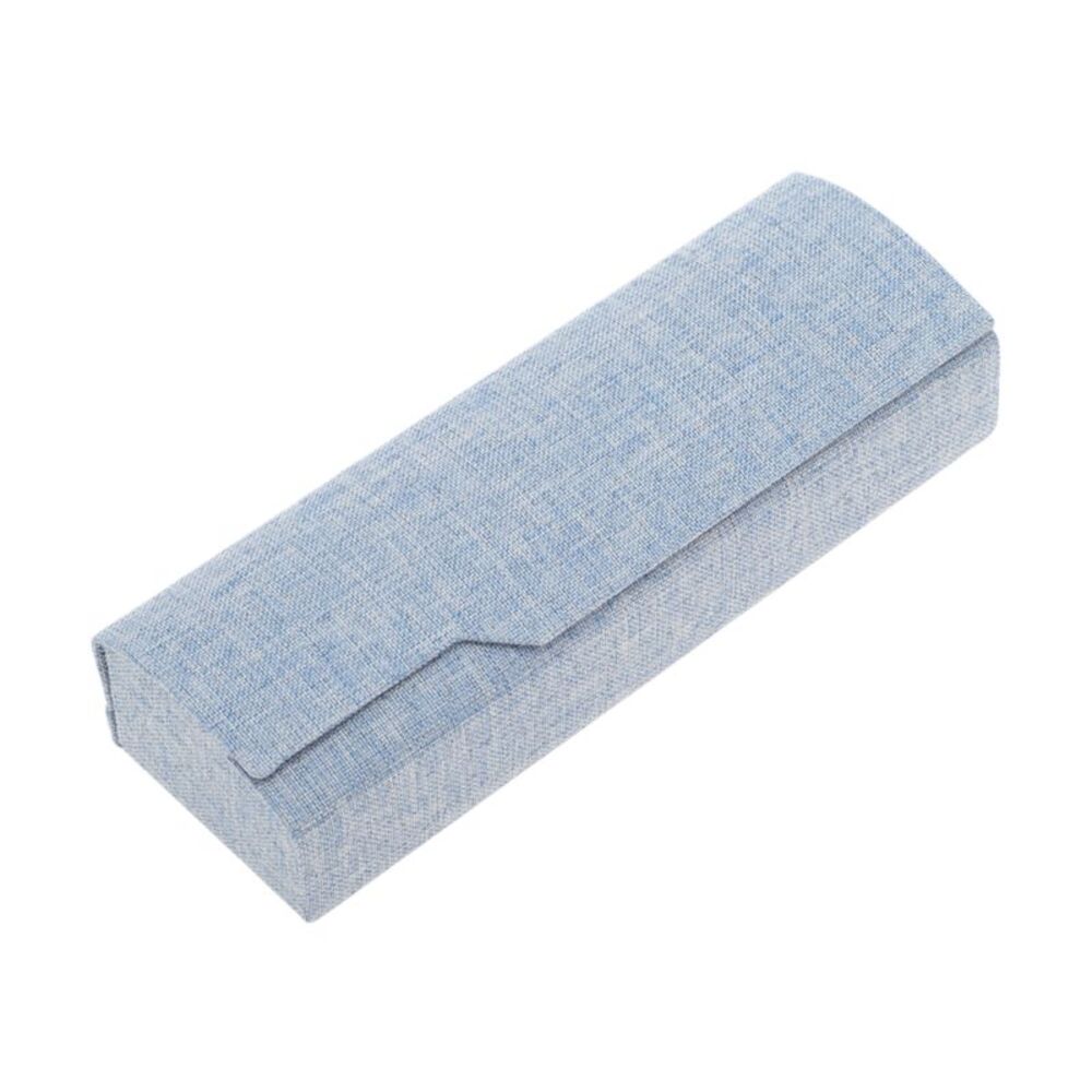 Faux Linen Eyeglasses Case Portable Eyeglasses Storage Blue